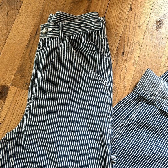 Smiths Workwear Sanforized Vintage Blue Stripe Denim Size 25 - Picture 3 of 5